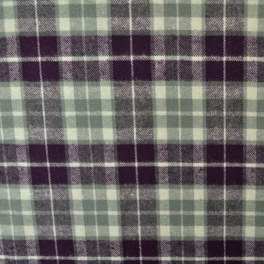 Garn & Metervarer Tartan GRÅ OG MØRK LILLA SKOTSKTERNET TARTAN FLANNEL