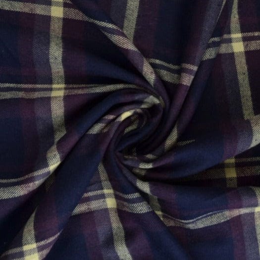 Garn & Metervarer Tartan LILLA OG NAVY SKOTSKTERNET TARTAN FLANNEL