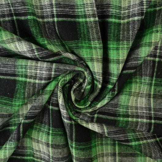 Garn & Metervarer Tartan SORT OG GRØN SKOTSKTERNET TARTAN FLANNEL