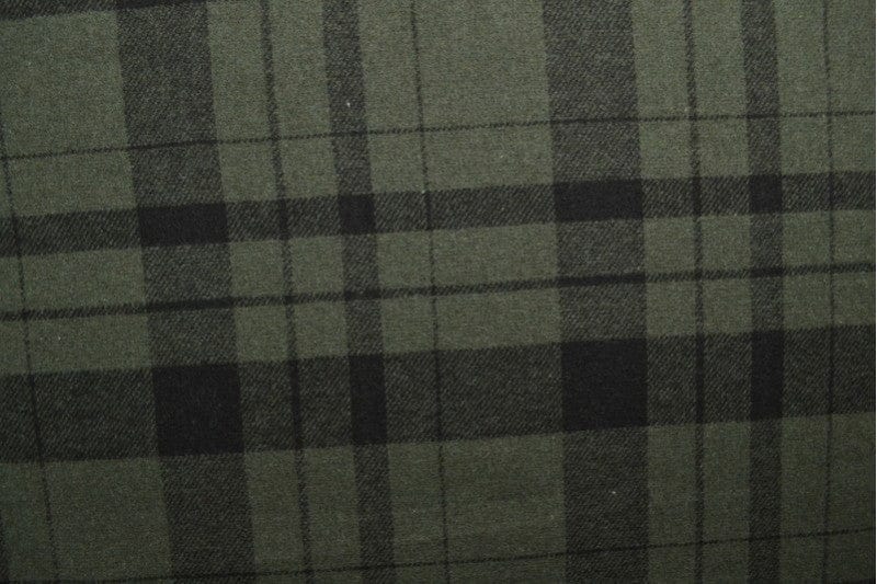 Tartan uld/polyester i grøn og sort (billede 2 af 3)