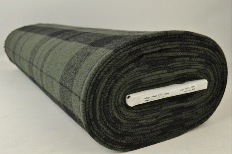 Tartan uld/polyester i grøn og sort (billede 3 af 3)