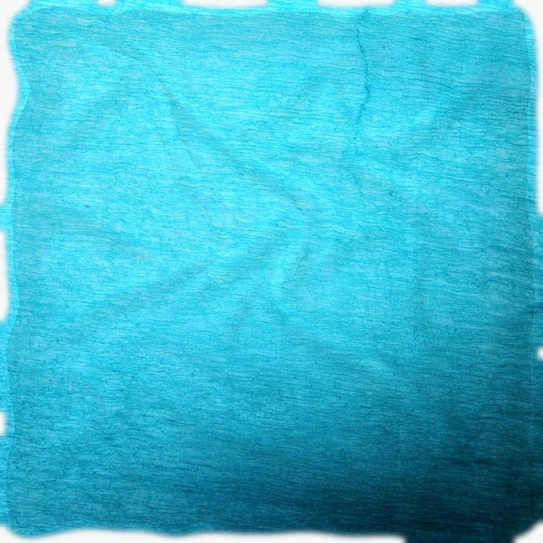 Havblåt silke chiffon stof (billede 1 af 9)