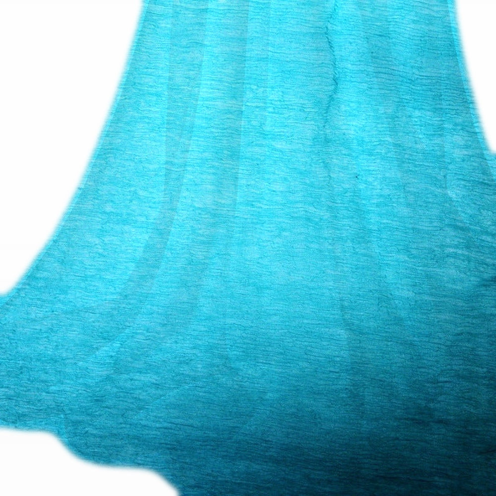 Havblåt silke chiffon stof (billede 2 af 9)