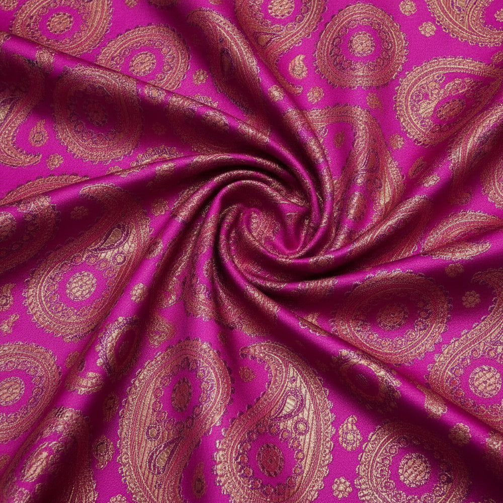 LILLA SATIN JACQUARD STOF MED PAISLEY MØNSTER (billede 2 af 3)