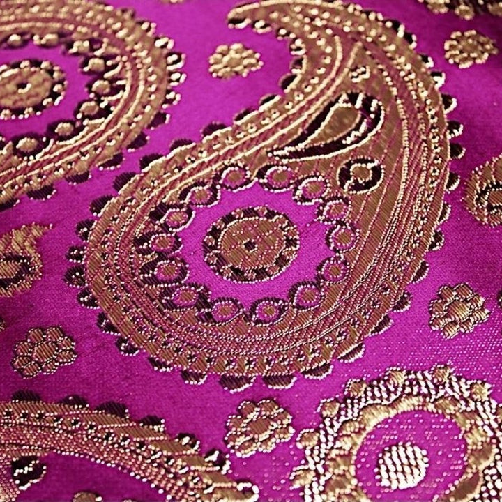 LILLA SATIN JACQUARD STOF MED PAISLEY MØNSTER (billede 3 af 3)
