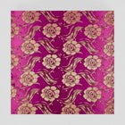 LILLA SATIN JACQUARD STOF MED BLOMSTER