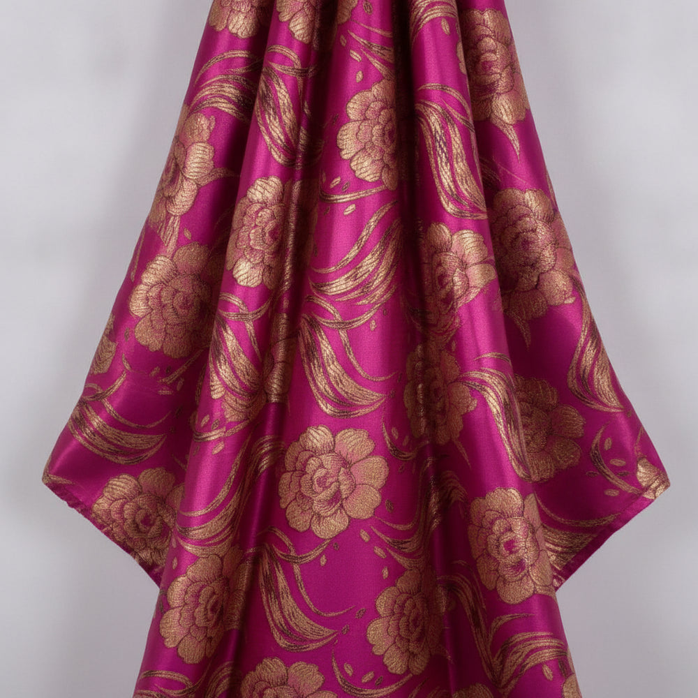 LILLA SATIN JACQUARD STOF MED BLOMSTER (billede 2 af 3)