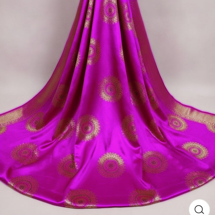 LILLA SATIN JACQUARD STOF MED SOLSIKKER (billede 2 af 3)