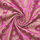 LILLA SATIN JACQUARD STOF MED PAISLEY MØNSTER