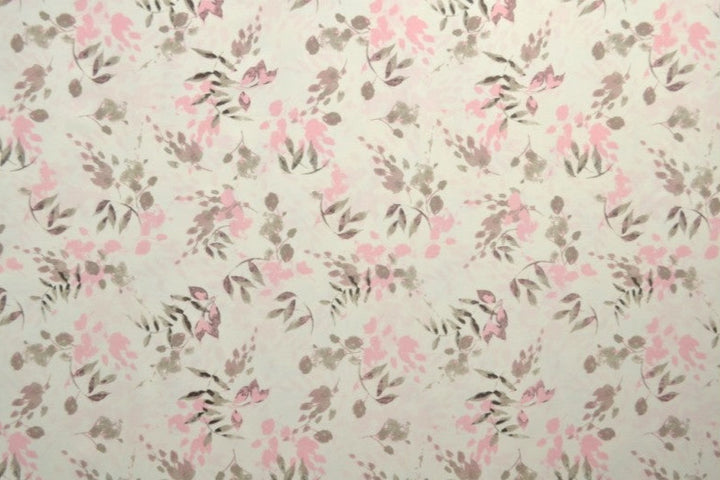 HVID LYCRA – PINK BLOMSTER, 4-VEJS STRÆK & HURTIGTØRRENDE