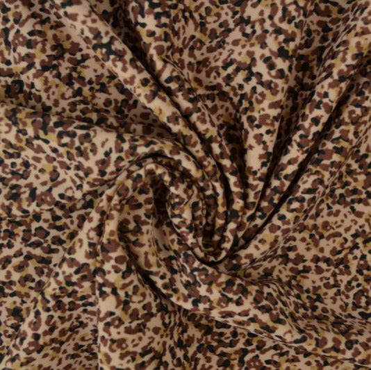 BEIGE LYCRA – LEOPARDPRINT, 4-VEJS STRÆK & HURTIGTØRRENDE