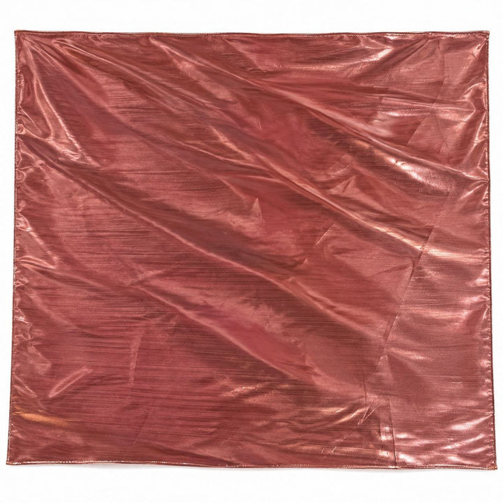 Metallic kobber foil stof — stoffet liggende fladt med bløde folder