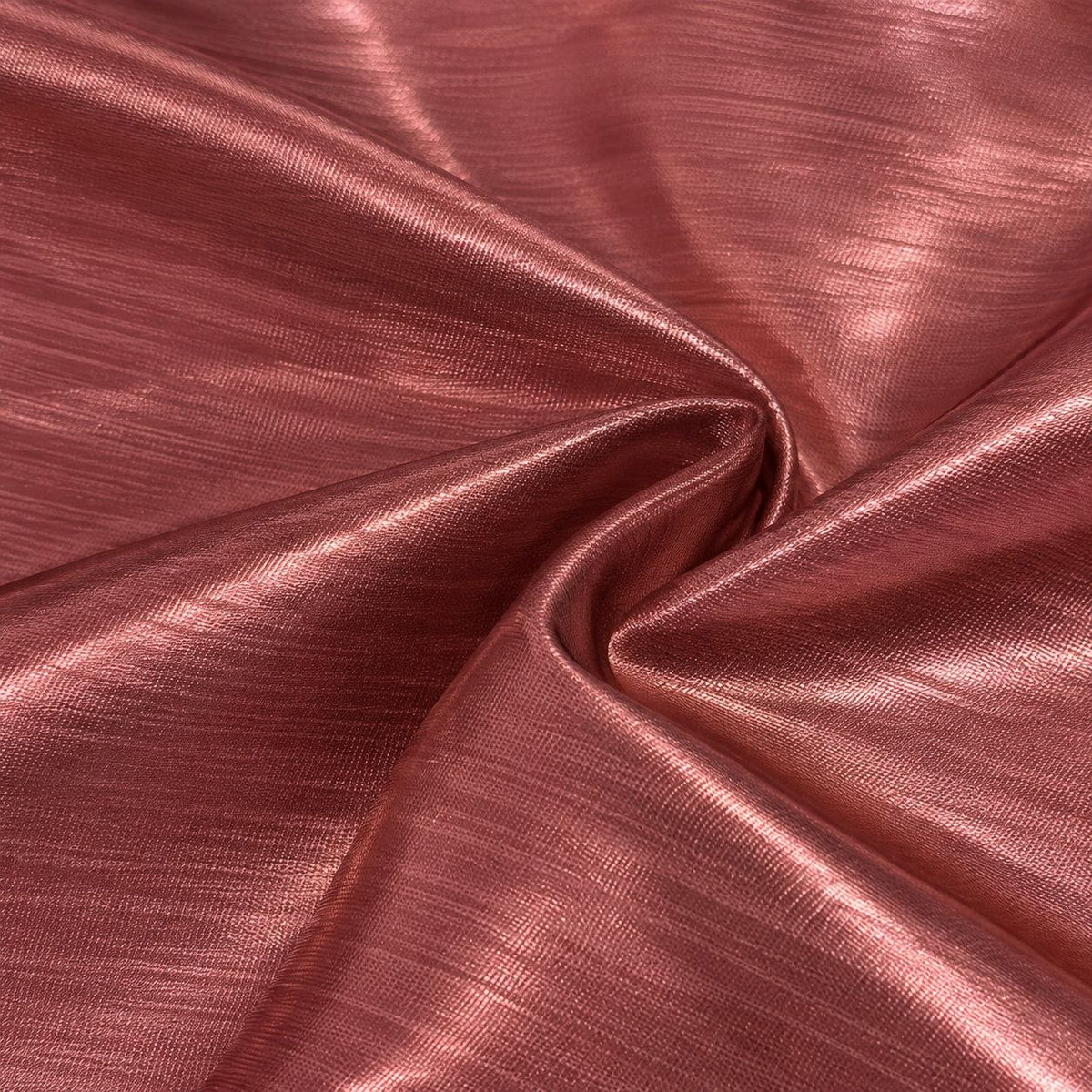 Metallic kobber foil stof — nærbillede af foliens struktur og glans