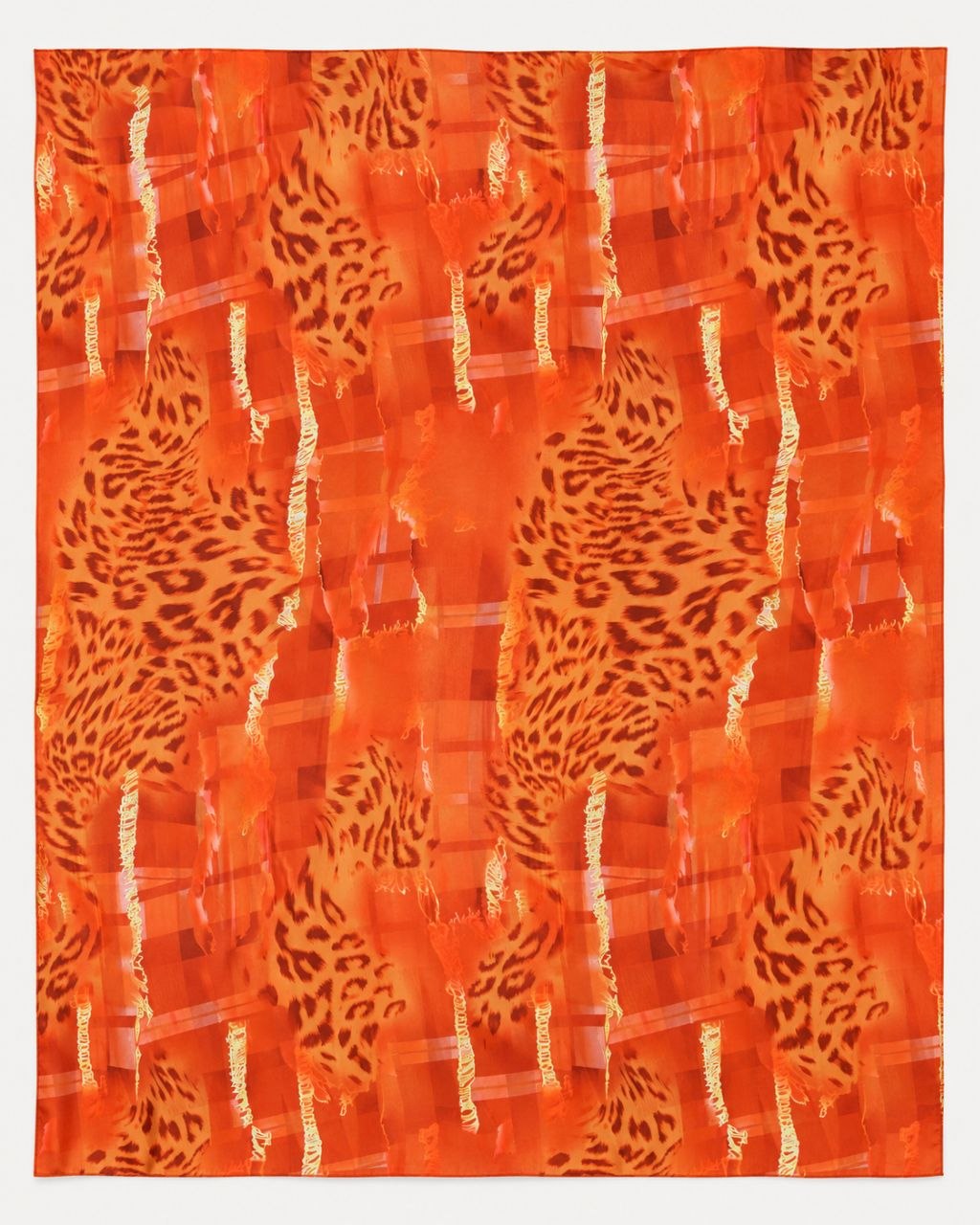 ORANGE SILKE M. LEOPARD MØNSTER (billede 1 af 3)