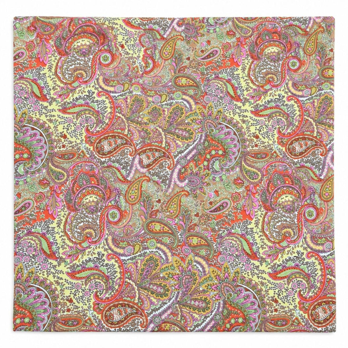 PAISLEY POLYESTERSTOF – CREME/KORAL/MULTI (billede 1 af 3)