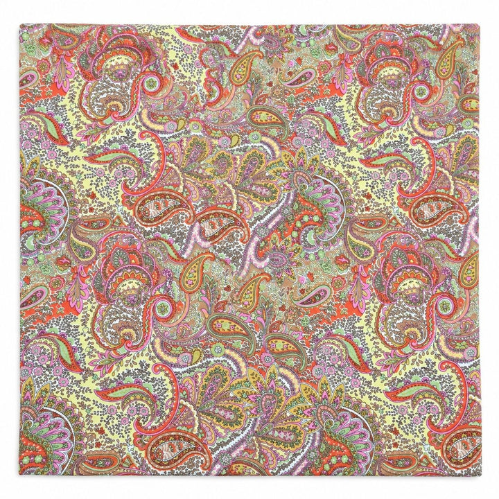 PAISLEY POLYESTERSTOF – CREME/KORAL/MULTI (billede 1 af 3)