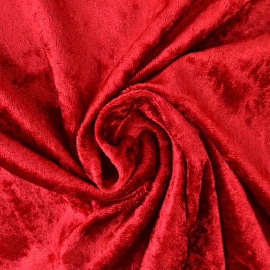 RØD NERVØS VELOUR – STRIKKET, STRÆKBAR & GLANSFULDT FALD
