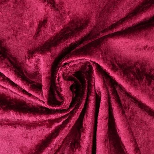 VINRØD NERVØS VELOUR – STRIKKET, STRÆKBAR & GLANSFULDT FALD