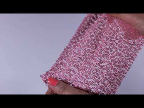 LAKSEFARVET PAILLETSTOF – SMÅ 3–4 MM PAILLETTER & ENVEJS STRÆK