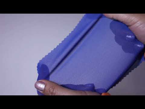 BLÅ LYCRA MESH – ELASTISK NETSTOF, SEMI TRANSPARENT