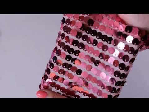 LAKSEFARVET PAILLETSTOF – STORE 8 MM PAILLETTER & ENVEJS STRÆK