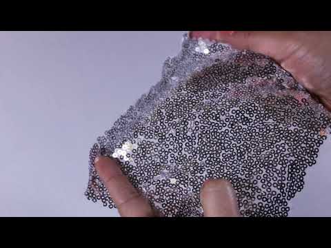 SØLV PAILLETSTOF – SMÅ 3–4 MM PAILLETTER & ENVEJS STRÆK