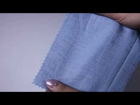 VINTAGE BLÅ / LYSEBLÅ HØR/VISKOSE – ÅNDBAR MED BLØDT FALD