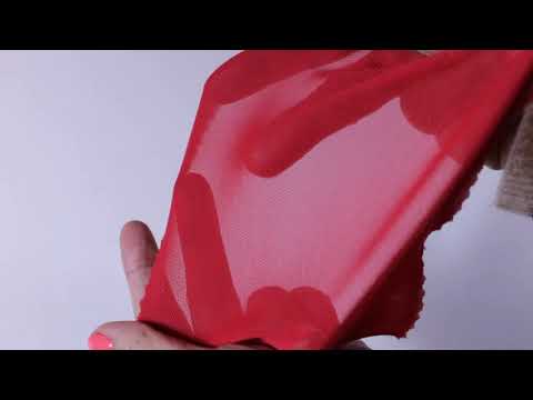 RØD LYCRA MESH – ELASTISK NETSTOF, SEMI TRANSPARENT