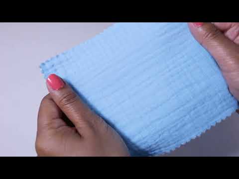 HAVBLÅ DOUBLE GAUZE MUSSELIN – BLØD & ÅNDBAR