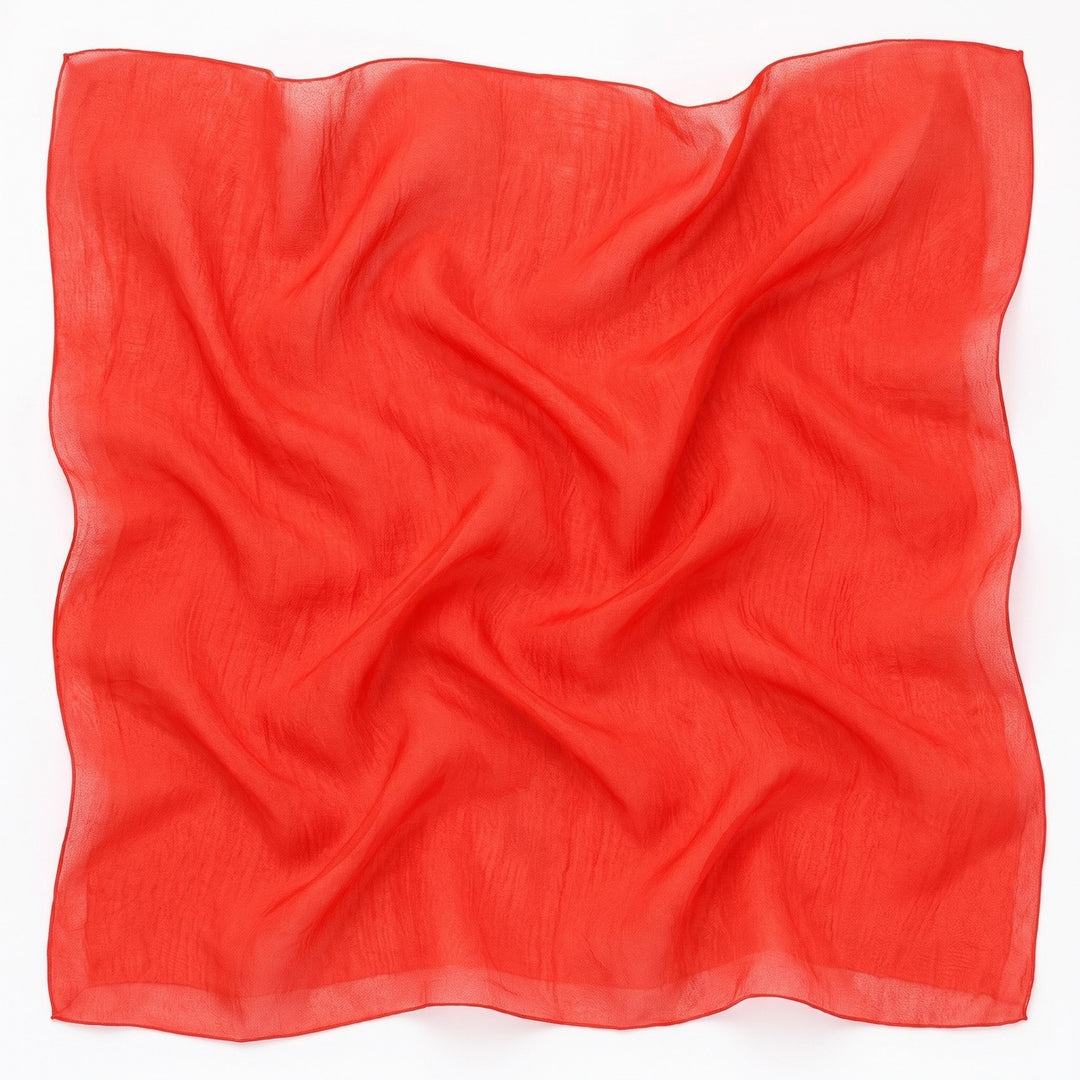 Rødt silke chiffon stof – stofstykke med bløde folder