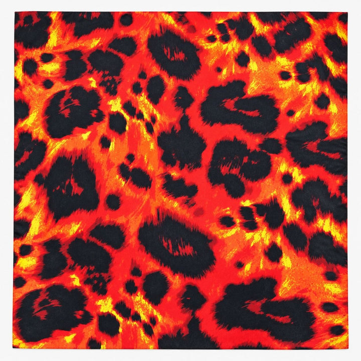 RØD OG ORANGE SILKE M. LEOPARD MØNSTER (billede 1 af 3)