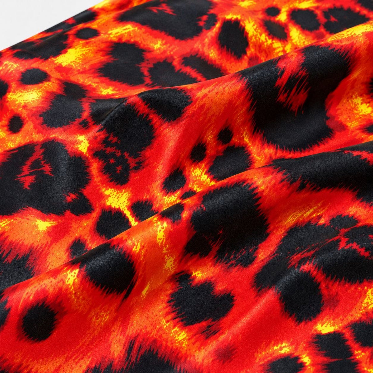 RØD OG ORANGE SILKE M. LEOPARD MØNSTER (billede 3 af 3)