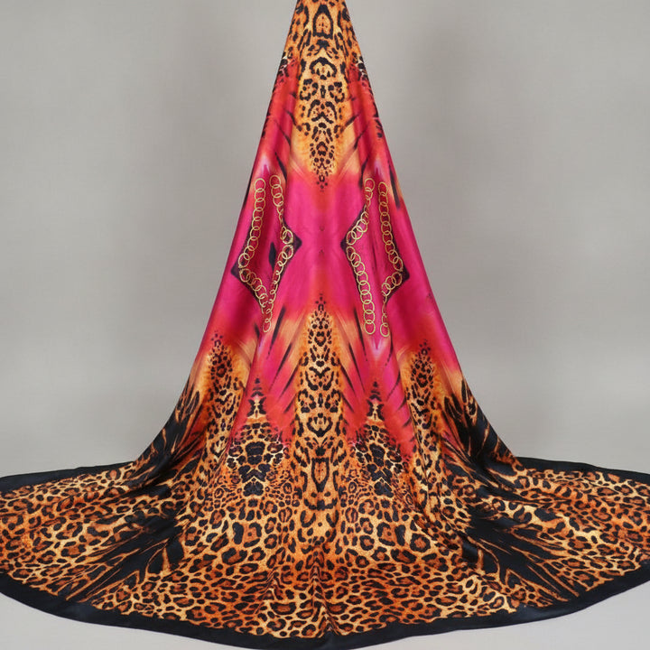 RØD SILKE M. LEOPARD MØNSTER (billede 2 af 3)