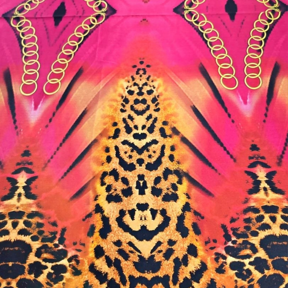 RØD SILKE M. LEOPARD MØNSTER (billede 3 af 3)