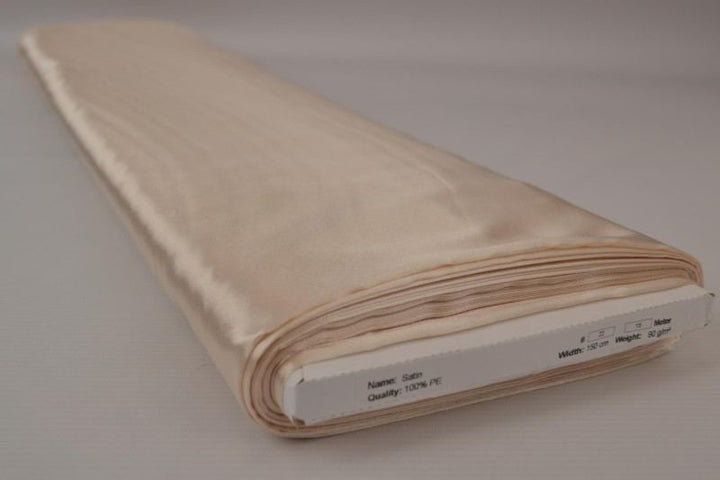 CHAMPAGNEFARVET SATIN STOF – LET & GLANSFULDT