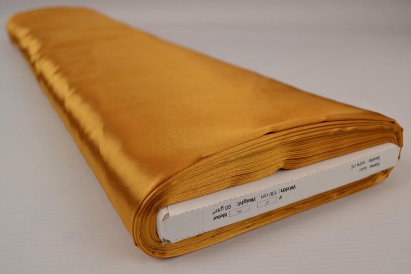 SOLGUL/GULD SATIN STOF – LET & GLANSFULDT