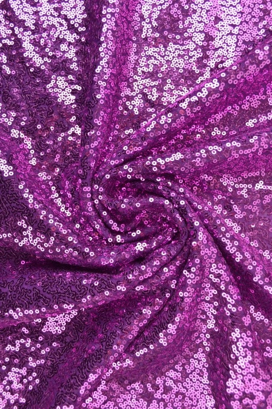 VIOLET PAILLETSTOF – SMÅ 3–4 MM PAILLETTER & ENVEJS STRÆK