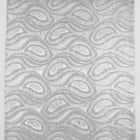 SØLV SATIN JACQUARD STOF MED DRÅBEMOTIV