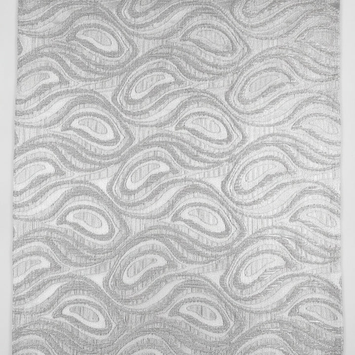 SØLV SATIN JACQUARD STOF MED DRÅBEMOTIV (billede 1 af 3)