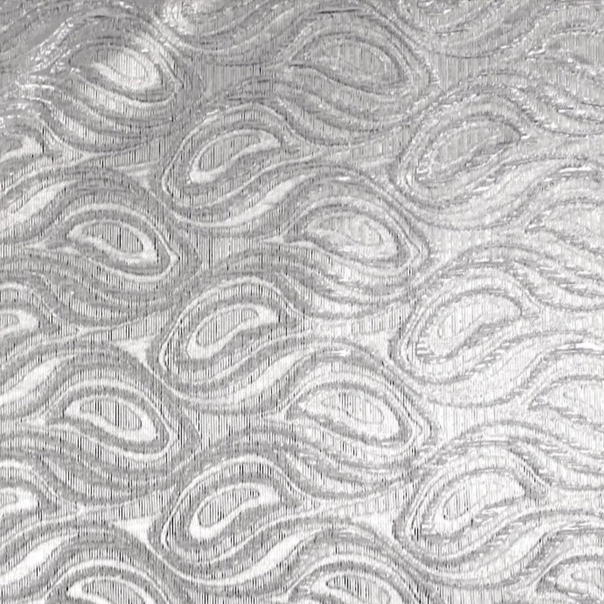 SØLV SATIN JACQUARD STOF MED DRÅBEMOTIV (billede 3 af 3)