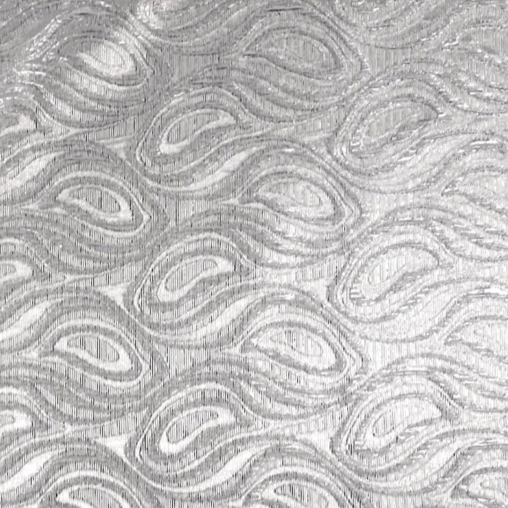SØLV SATIN JACQUARD STOF MED DRÅBEMOTIV (billede 3 af 3)
