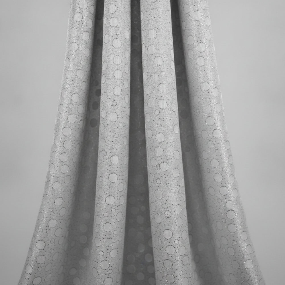SØLV SATIN JACQUARD STOF MED PRIKKER (billede 2 af 3)