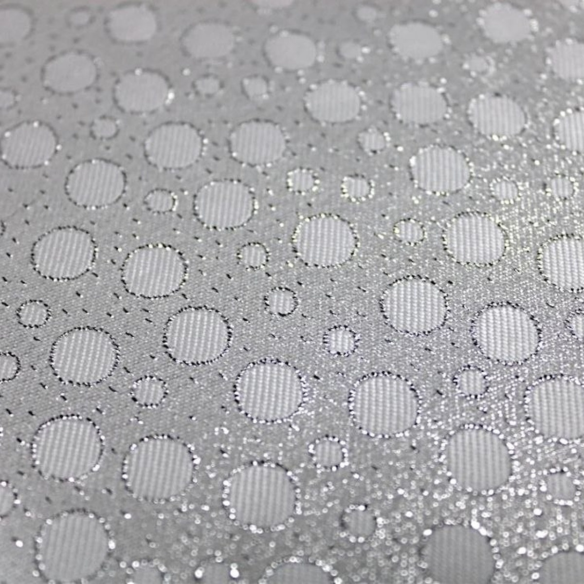 SØLV SATIN JACQUARD STOF MED PRIKKER (billede 3 af 3)