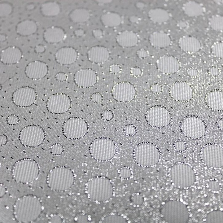 SØLV SATIN JACQUARD STOF MED PRIKKER (billede 3 af 3)