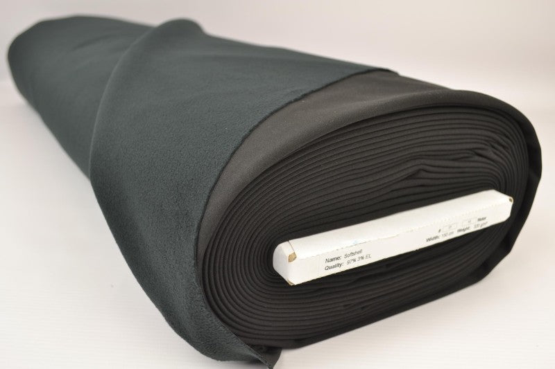 SORT VANDAFVISENDE SOFTSHELL STOF – VINDTÆT OUTDOOR