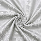 SØLV SATIN JACQUARD STOF MED BLOMSTERRANKER
