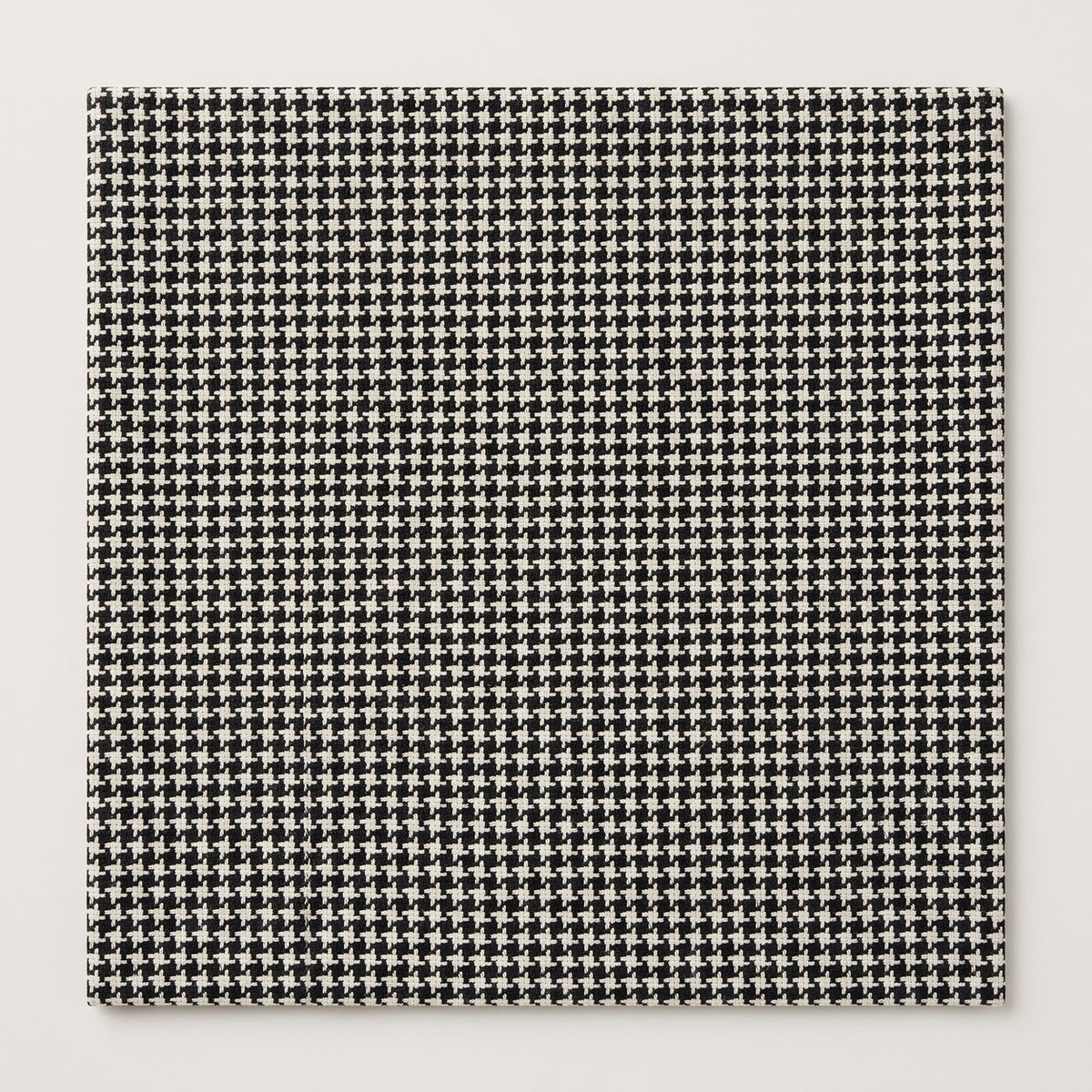 Sort og hvid houndstooth-uld/polyester med tern (billede 1 af 3)