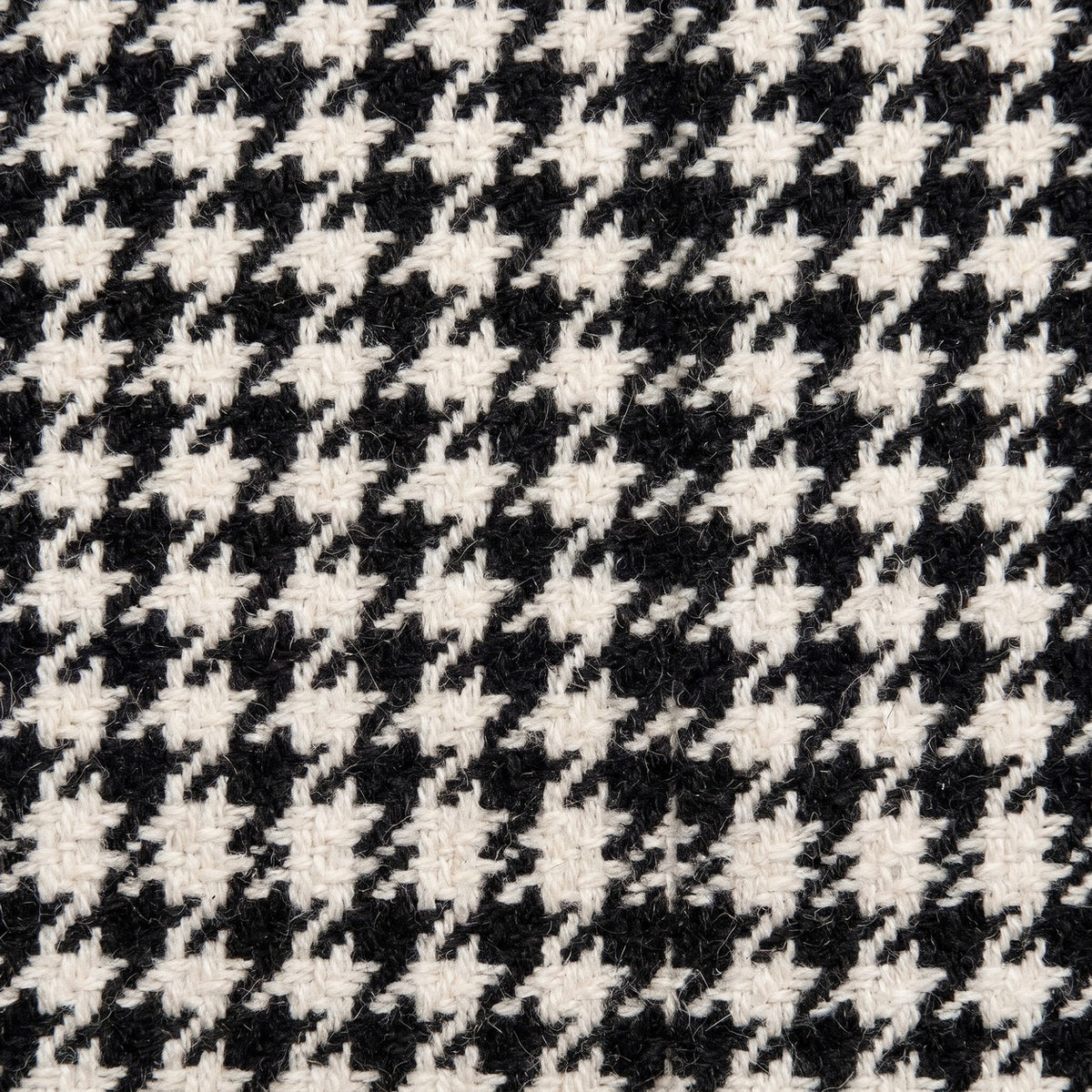 Sort og hvid houndstooth-uld/polyester med tern (billede 3 af 3)