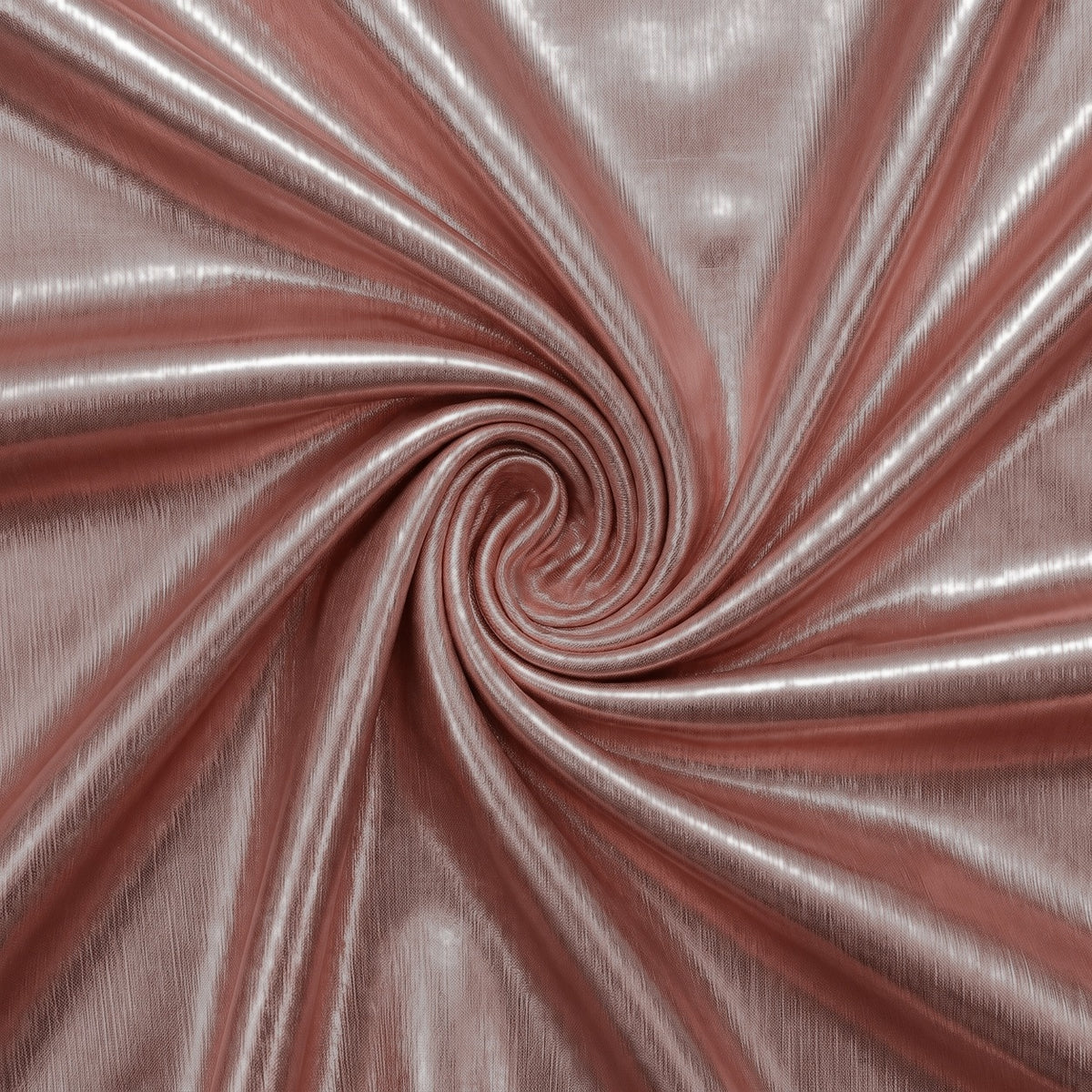 Støvet rosa foil stof — stoffet arrangeret i spiralform med bløde folder