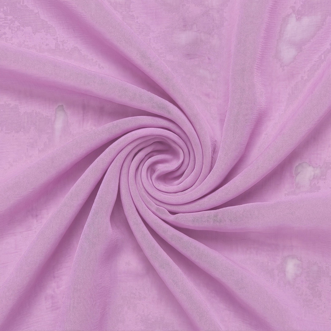 Støvet rosa silke chiffon – stoffet samlet i en blød swirl, med synlige mærker (billede 1 af 2)